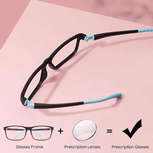 Gafas graduadas flexibles y rectangulares TR90 ultraligeras para niños y niñas, gafas ópticas cuadradas de plástico para niños