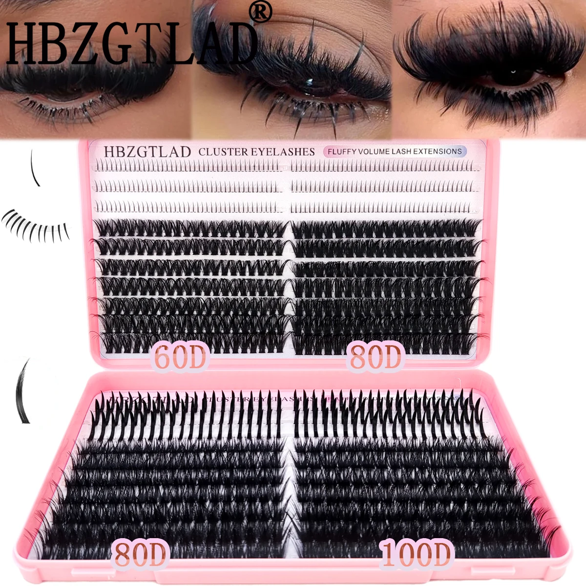 60D-100D Wimperngruppe Manga gefälschte Wimpern Puppenaugen natürliche Wimpern untere Wimpern 3D spitze dicke künstliche gefälschte Wimpern