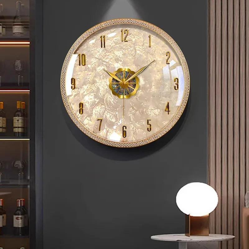Round Restaurant Wall Clocks Digital Luxury Kitchen Modern Bedrooms Clock Wall Fashion Reloj De Pared Living Room Decoration