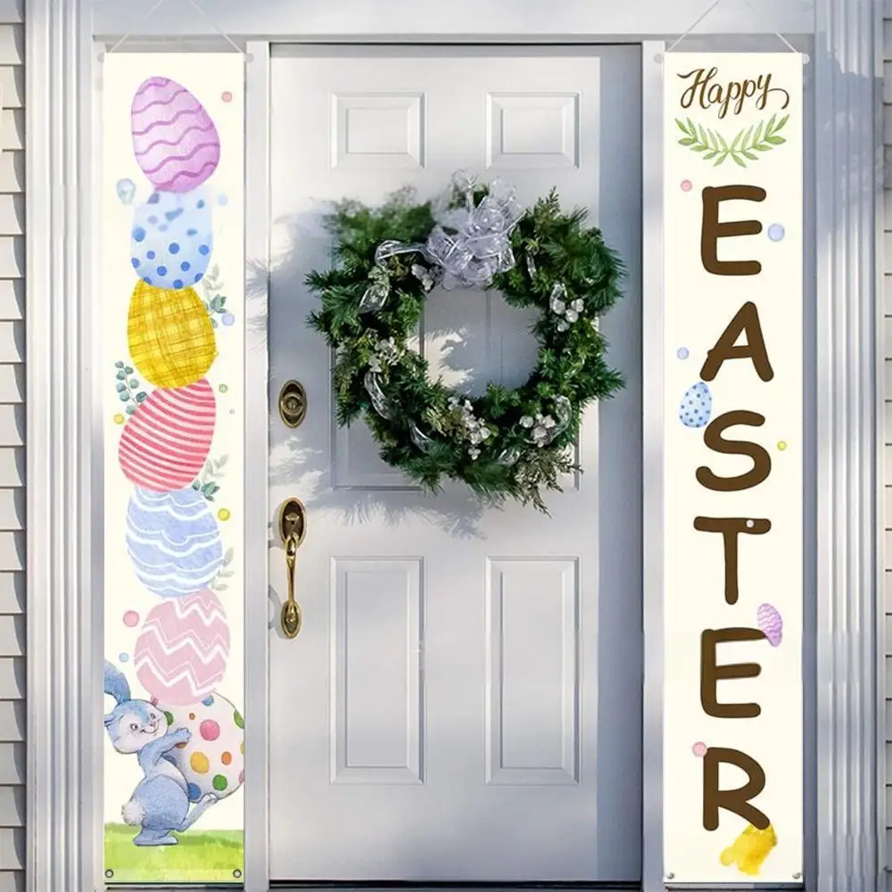 Easter Couplet Theme Party Decoration, Outdoor Scene Layout, Hang Flags, Holiday, New