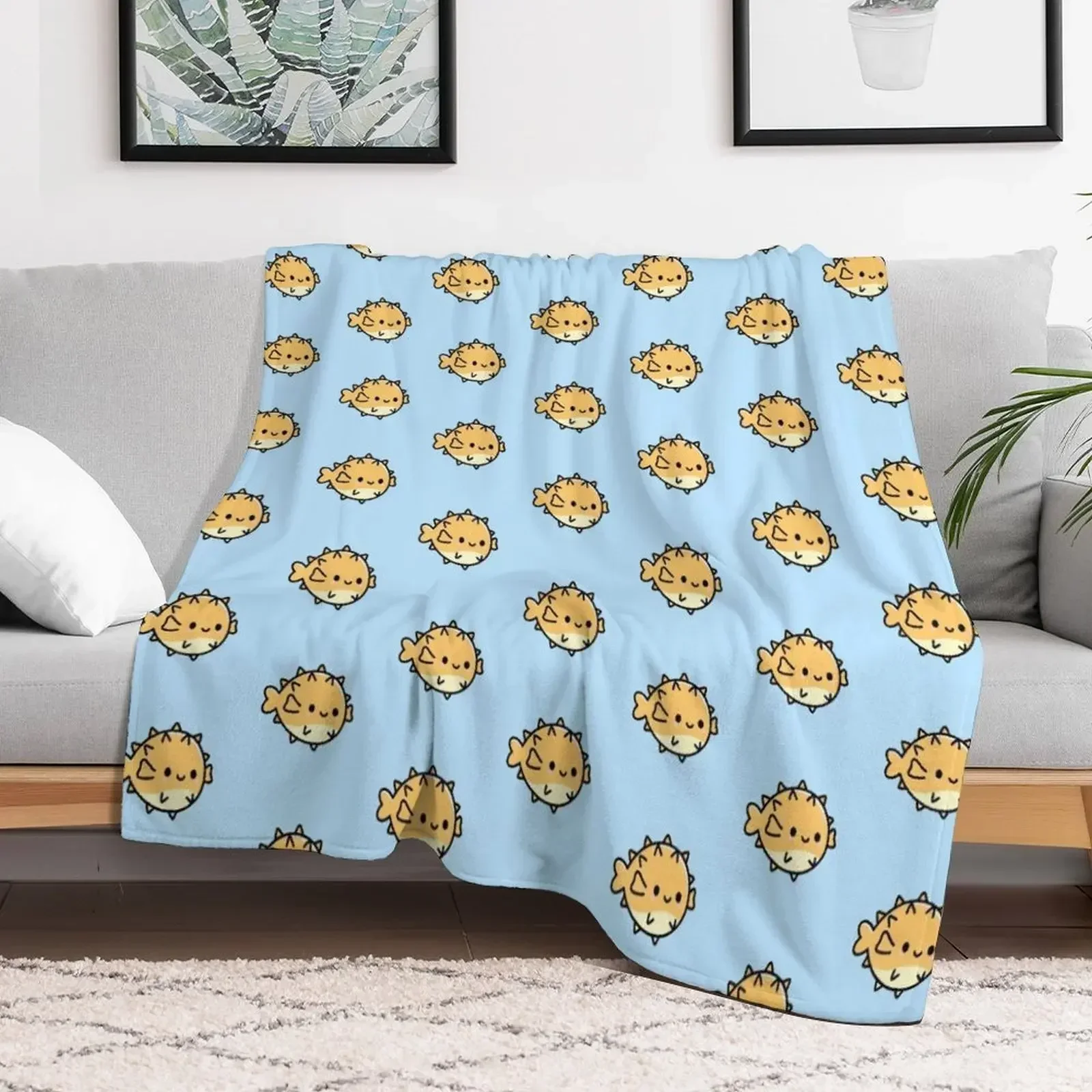 Pufferfish Throw Blanket Sofa Quilt Thermals For Travel Blankets