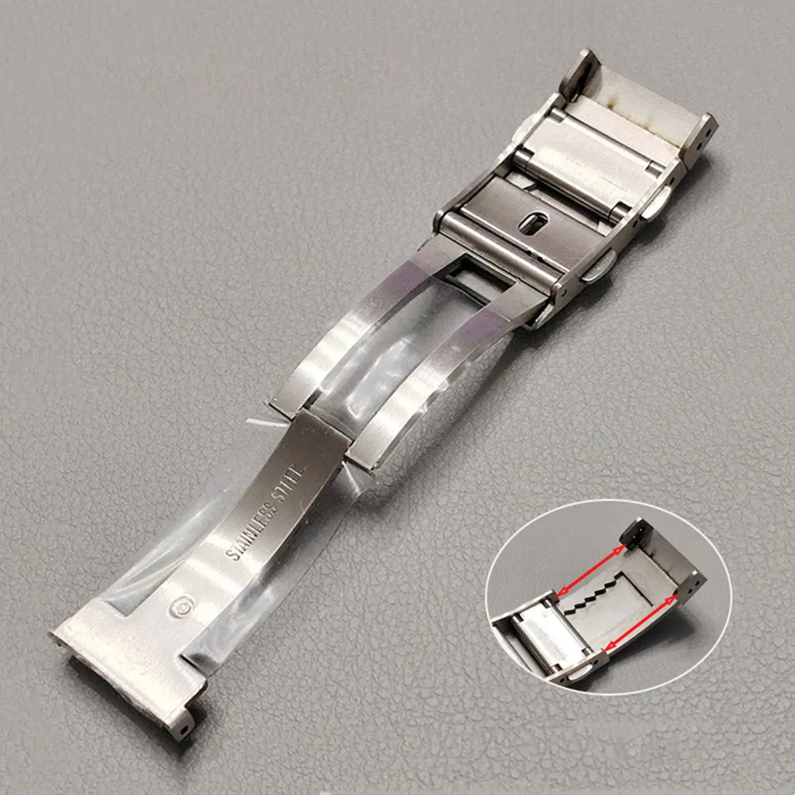 Watch Bands Buckle Diving Diver Buckles Double Push Butterfly Folding Buckle Replacement Stainless Steel Solid Buckle