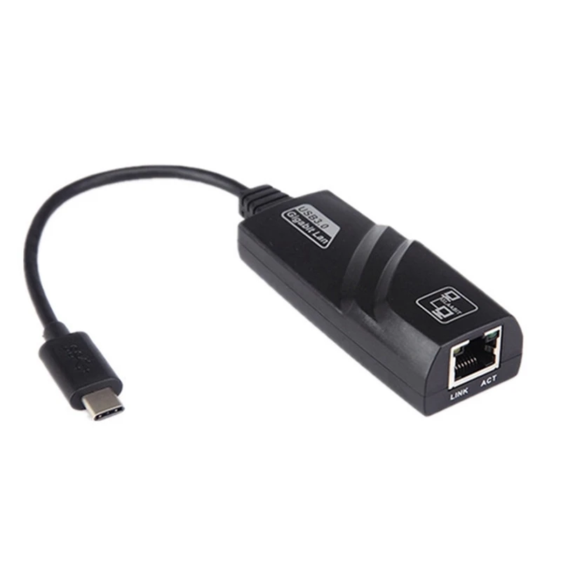 Adapter Ethernet typu C na RJ45 Gigabit USB3.1 Karta sieciowa 1000 Mb/s Złącze Ethernet Przenośne do laptopa stacjonarnego