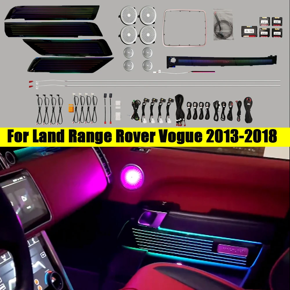 Upgrade Car Door LED Trim Panel Ambient Lighting Kit For Range Rover Sport 2013 - 2024 Interior Decoration Lights Speaker Cover