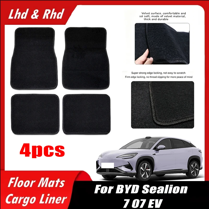 

Car Floor Mats All-Weather Easy To Clean Durable Anti-Slip Interior Protection Floor Liners For BYD Sealion 7 07 EV Accessories