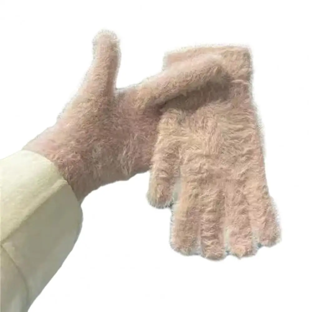 

Minimalism Gloves Women's Winter Riding Gloves Thick Velvet Full Finger Coldproof Warm Gloves Gift for Winter 1 Pair