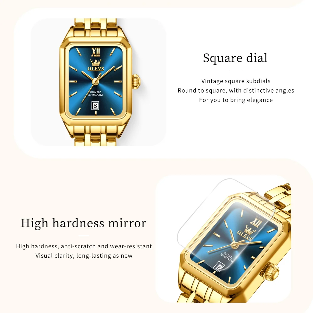 OLEVS 5616 Ladies Watches Auto Date Waterproof Luxury TOP Brand Gold Stainless steel Strap Fashion Women\'s Watch Quartz Movement