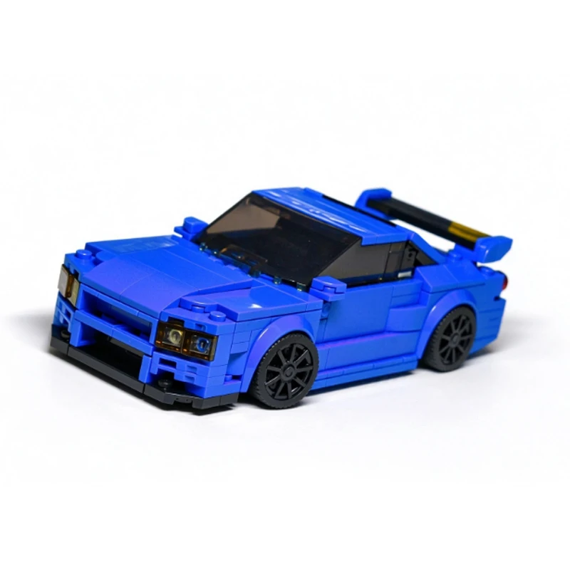 Speed Hypercar Model MOC Building Bricks Hypercar GTR R34 Modular Assemble Toys Suit Technology Gifts Holiday Display