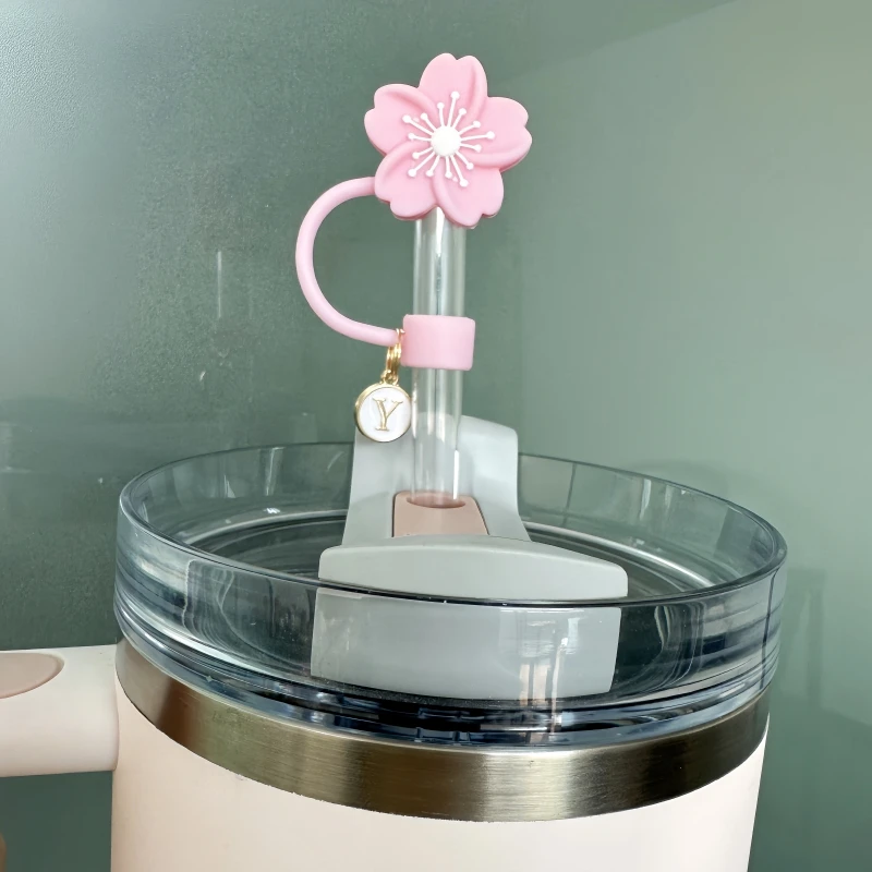 Haitang Flower Dustproof Straw Cover Reusable Silicone Straw Cover Party Decoration Cup Protector Accessories Anti overflow Plug