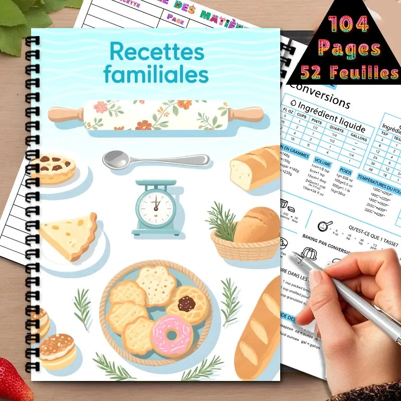 كتاب الوصفات الفرنسية الممتعة، اصنع كتاب الوصفات الخاص بك، إنها هدية مثالية للأصدقاء، مناسبة للزملاء والنساء والرجال