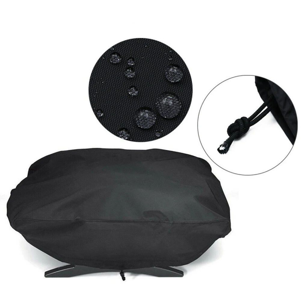 Waterproof BBQ Grill Cover Compatible with For Weber For Q1000 Q2000 Q200 Series Portable Grills Secure Fit Design
