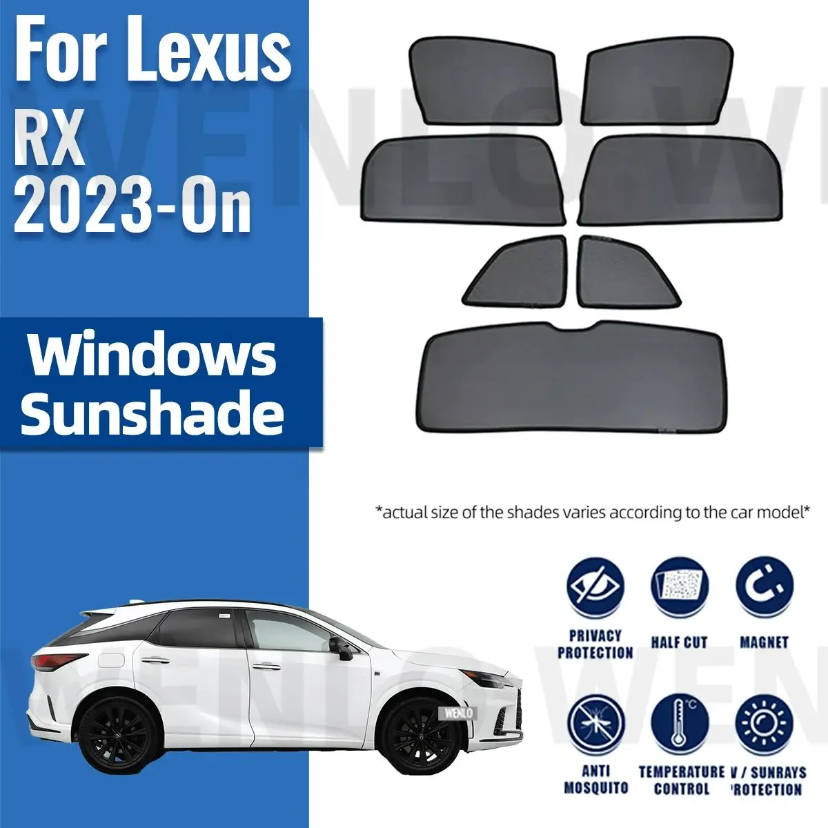 

For Lexus RX 2023 2024 Magnetic Car Sunshade Shield Front Windshield Frame Curtain Net Baby Rear Side Window Sun Shade Visor