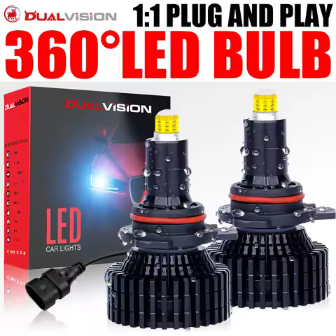 Dualvision H7 H11 H1 LED Car Headlights H8 H9 9005 HB3 9006 HB4 9012 HIR2 6000K 12V Canbus 360 CSP CHIPS STG Auto Lamps For Lens