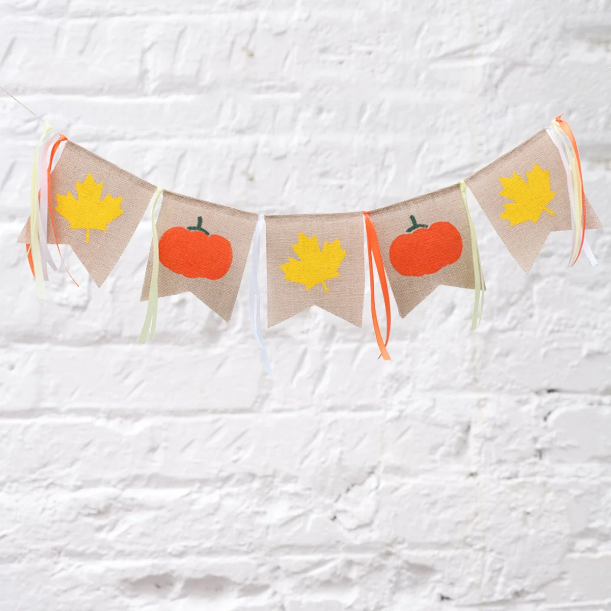 

Halloween Pumpkin Maple Leaf Linen Banner 2m Long Pull Flag Party Decoration Indoor Outdoor Hanging Banner Halloween Pull Flag