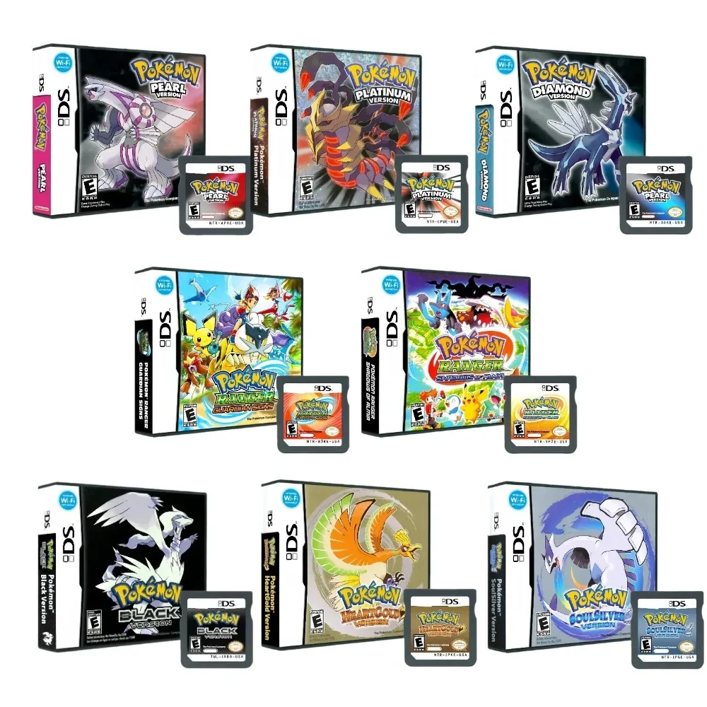 

Серия Pokemon Heartgold Black Soul Guardan, знак Shadows of Almia Diamond, игровая коллекция, подарки для мальчиков, одна карта, игровая карта NDS