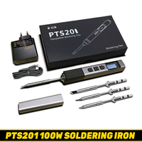 PTS201 Electric Soldering Iron 100W Mini Portable Fast Heating Soldering Station Universal TS101/TS100 Tip PTS200 New Upgrade