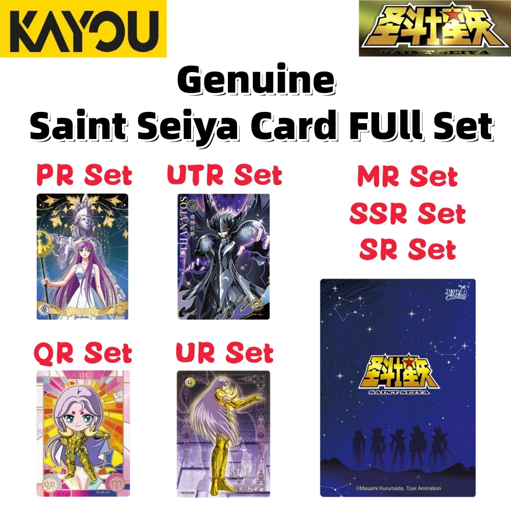 

Genuine Kayou Saint Seiya Cards Full Set UTR\UR\MR\AR\QR\SSR\SR\R Series Anime Merchandise Collectible Flash TCG Card Toy Gifts