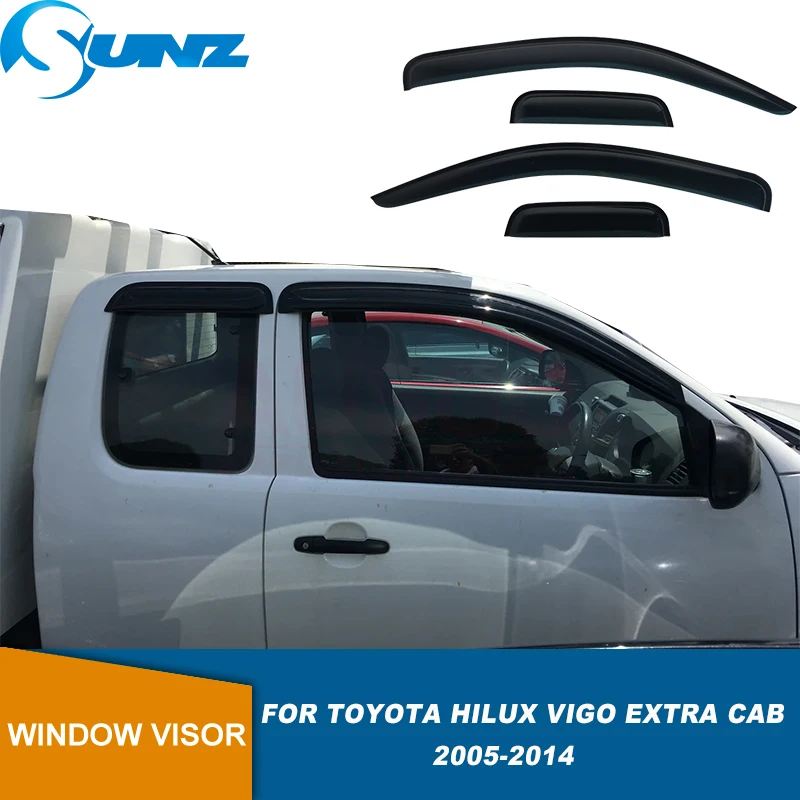 

Window Visor For Toyota Hilux Vigo Extra Cab 2005 2006 2007 2008 2009 2010 2011 2012 2013 2014 Wind Rain Sun Guard Deflectors