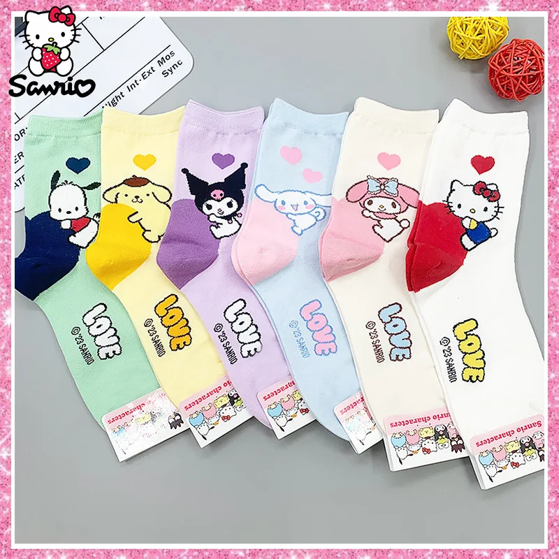 Kuromi Sock Cinnamoroll Stocking Kawaii Sanrio Accessories My Melody Hose Y2K Hello Kitty Things Pochacco Christmas Gift Girl