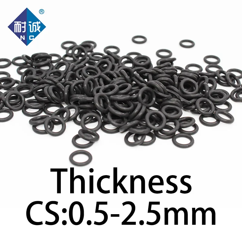 O-ring thickness 0.5/2.5mm CS NBR Nitrile sealing temperature resistant gasket rubber ring complete in specifications