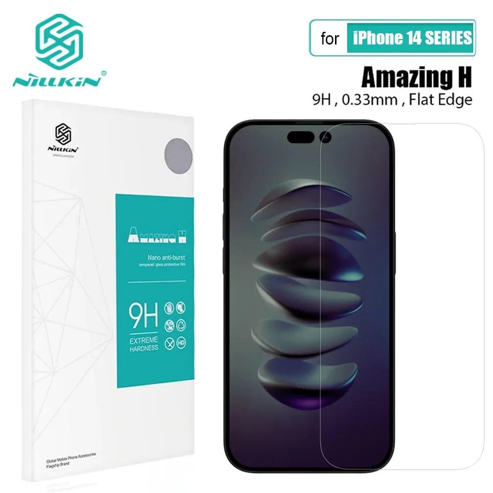 Nillkin for iPhone 15 14 Plus 13 12 11 Pro X XS Max XR Glass H+ Pro Tempered Glass Screen Protector For iPhone 7 8 Plus SE 2020