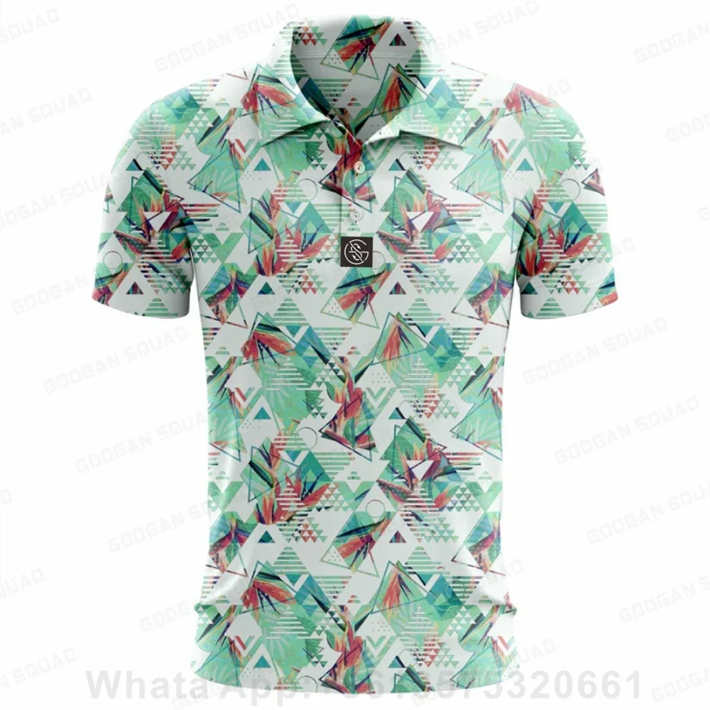 Camisa polo de manga curta masculina, camiseta casual, secagem rápida, tops de golfe e pesca, roupas plus size, verão