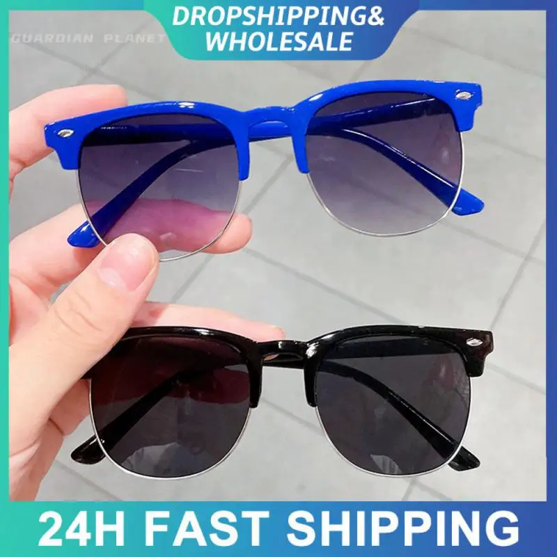 Children' Sunglasses Boys Girls Fashion Trendy Baby Sun Glasses UV Resistant Korean Version Round Frame Eyewear Outdoor Cycling