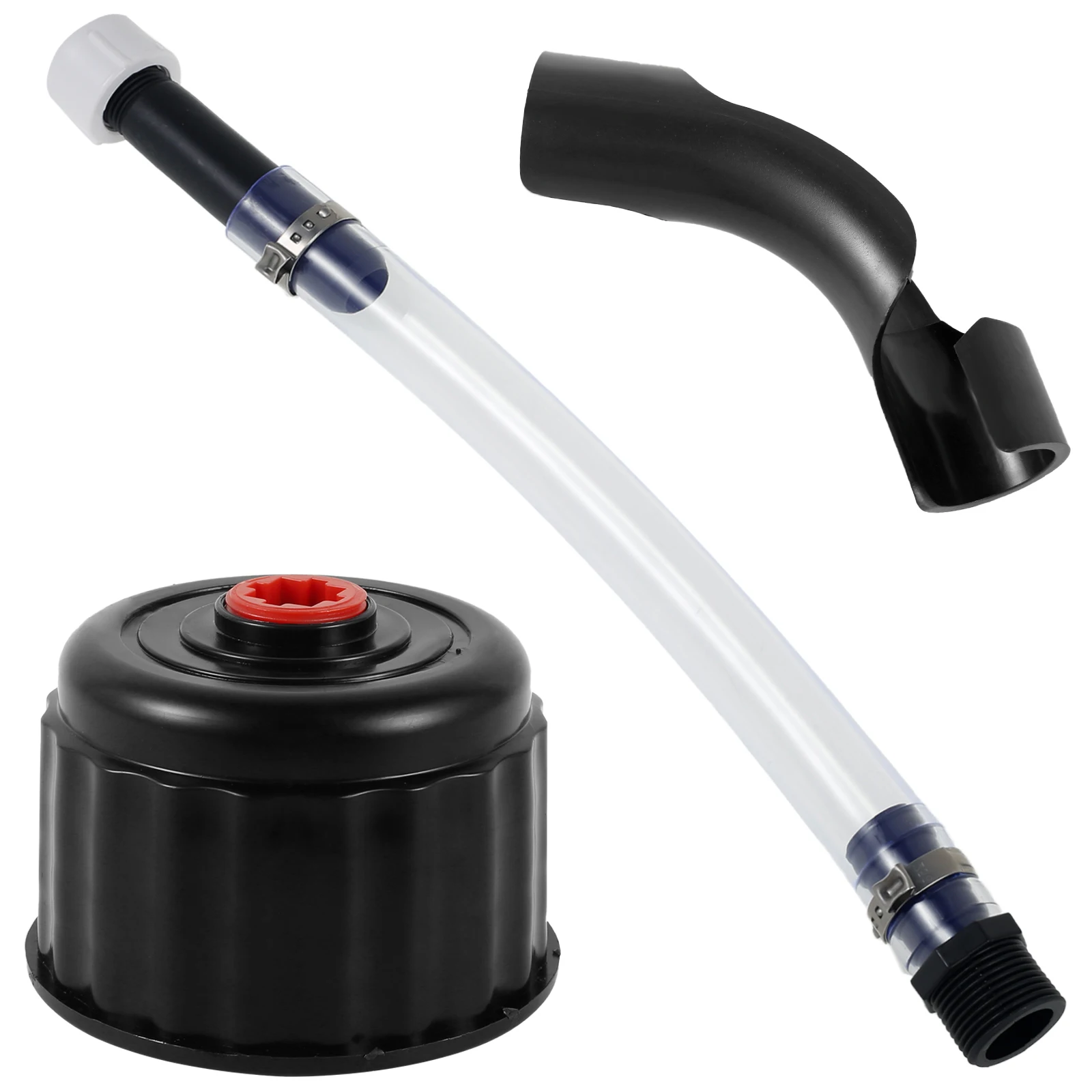 Racing Fuel Jug Hose with 2 Anti-leakage Iron Hoop Fuels Filler Hose with Fuel Tank Cap Replacement Hose Bender Kit