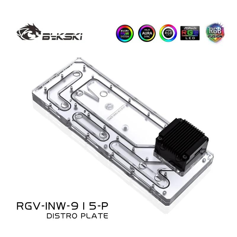 Bykski RGV-INW-915-P,Water Cooling Distro Plate for INWIN 915 Case,Waterway Board Reservoir Water Tank Pump for PC Cooling