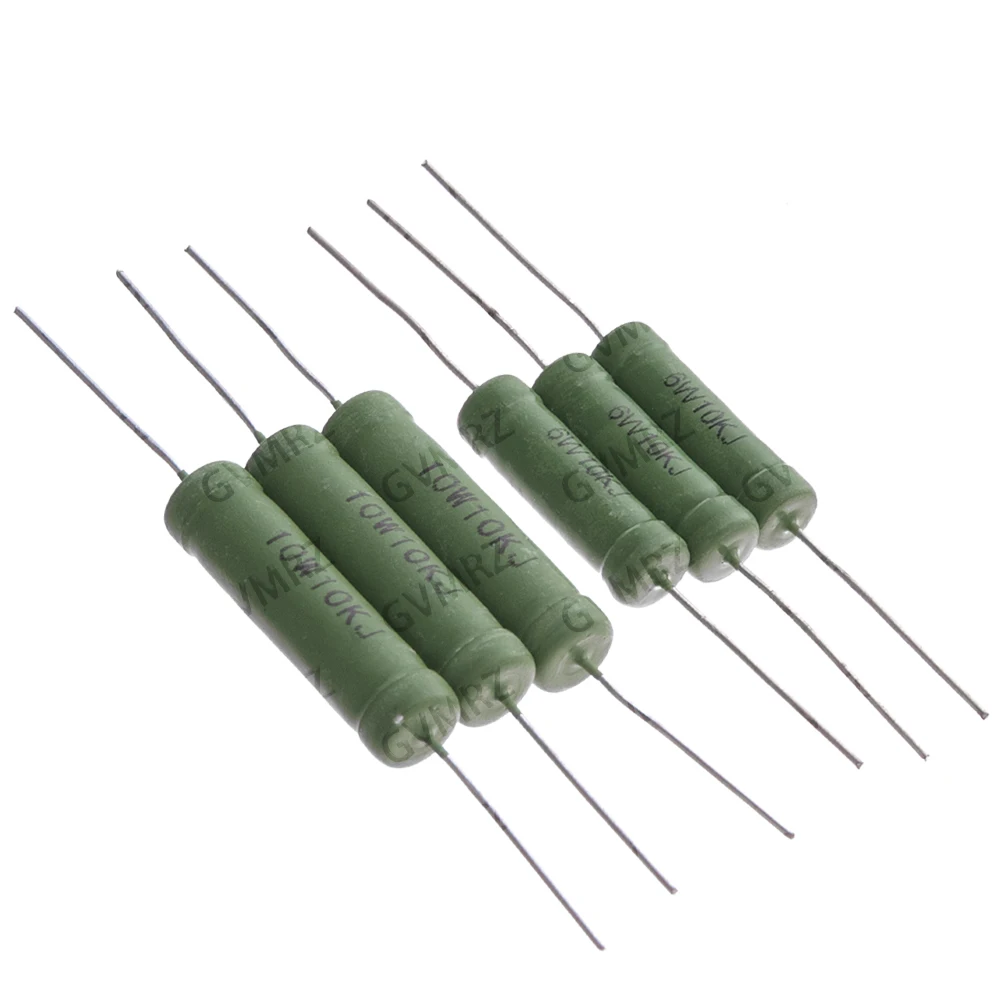 5PCS RX21 7.5K Wirewound Power Resistor DIP Type 6W 10W High Wattage Axial Resistor 0.05Ω–10KΩ Assorted Values 1R 2R 1K 2K 0.82R