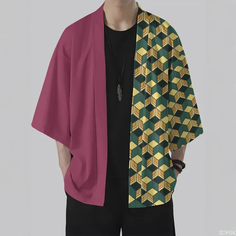2025 Demon Slayer Summer New 3D Printed Printed Cardigan and Kimono Cross Border Hot Selling Top