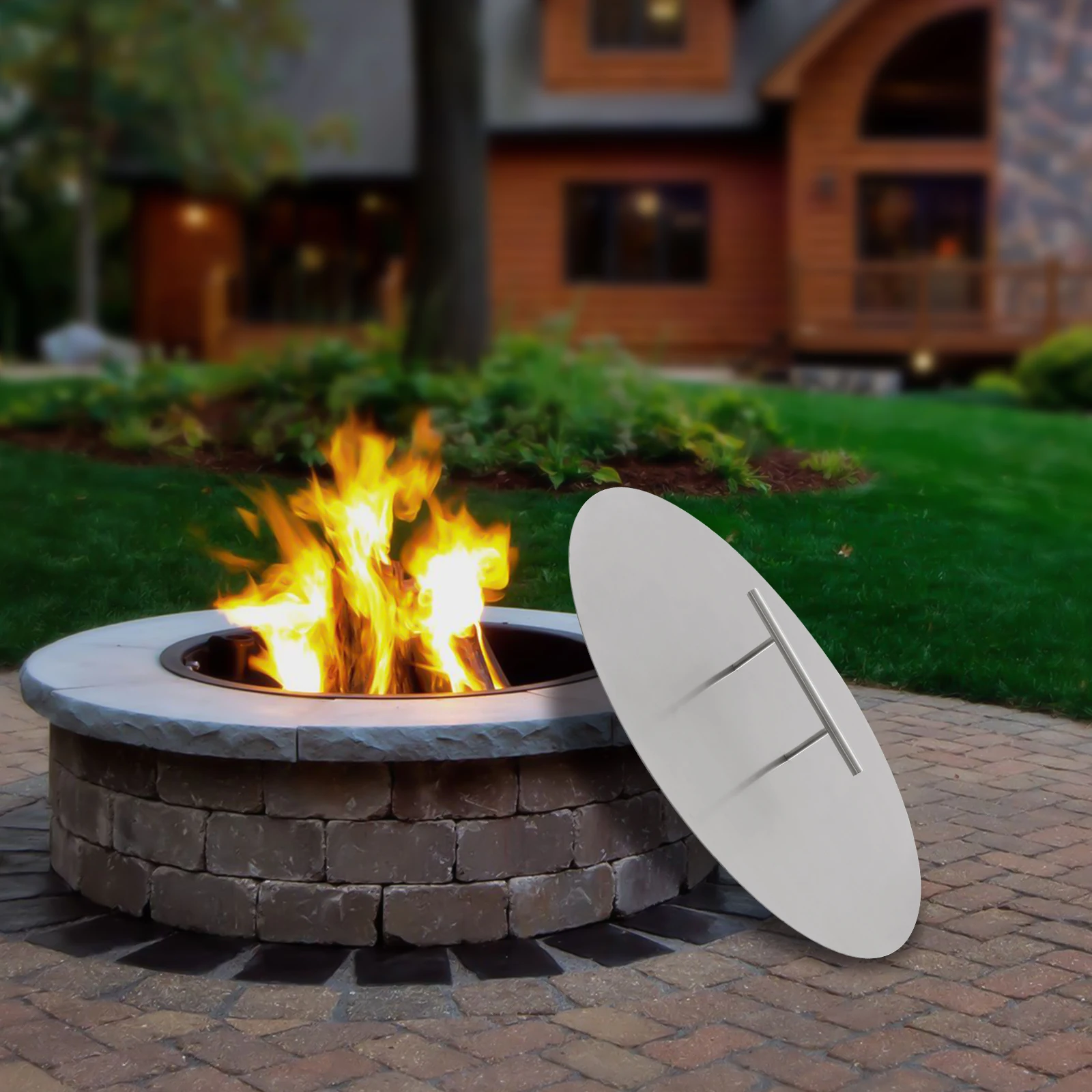 

Fire Pit Lid 20in Cover 304 Stainless Steel for Drop-in Fire Pit Burner Pan