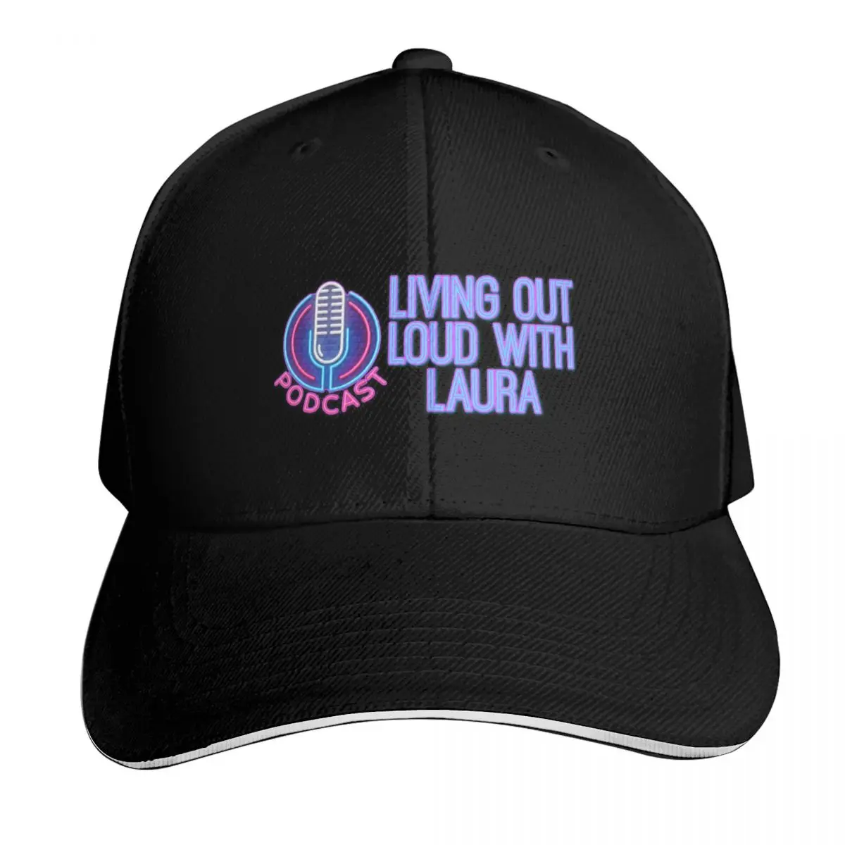Living Out Loud with Laura podcast Baseball Cap Breathable Mesh Back Adjustable Buckle Closure Moisture Wicking Quick Dry