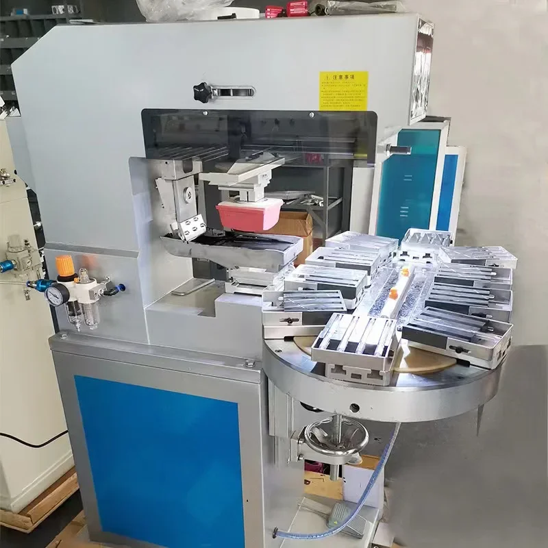 New Technology  Rotary Pad Printing Machine Pad Printer With Round Working Table For Toy Two-color rotary pad printer