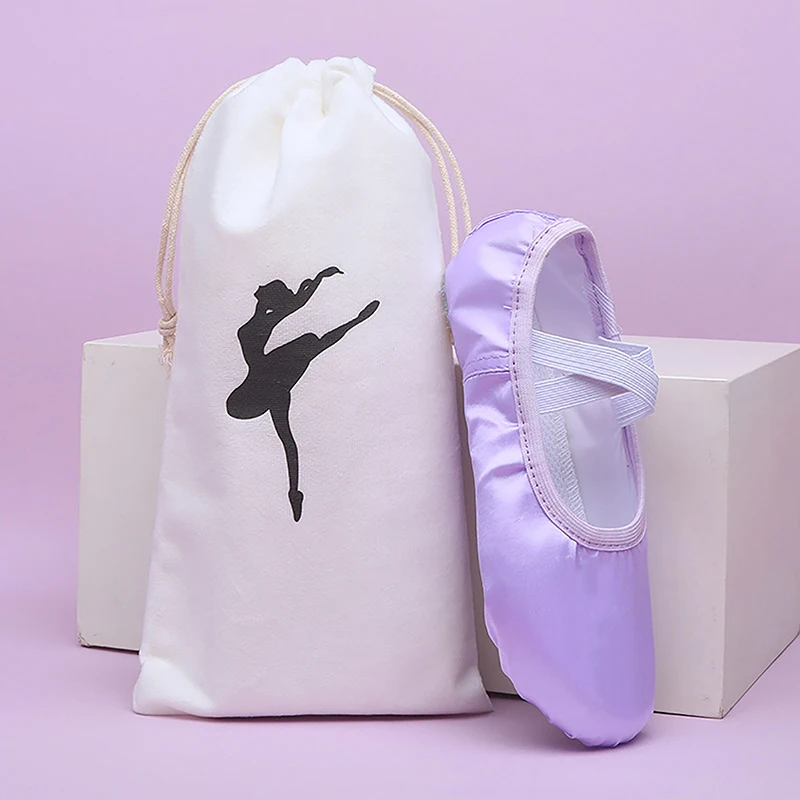 Bolsa de dança com cordão para meninas, sapatilha pointe, cor branca, acessórios de dança, novo