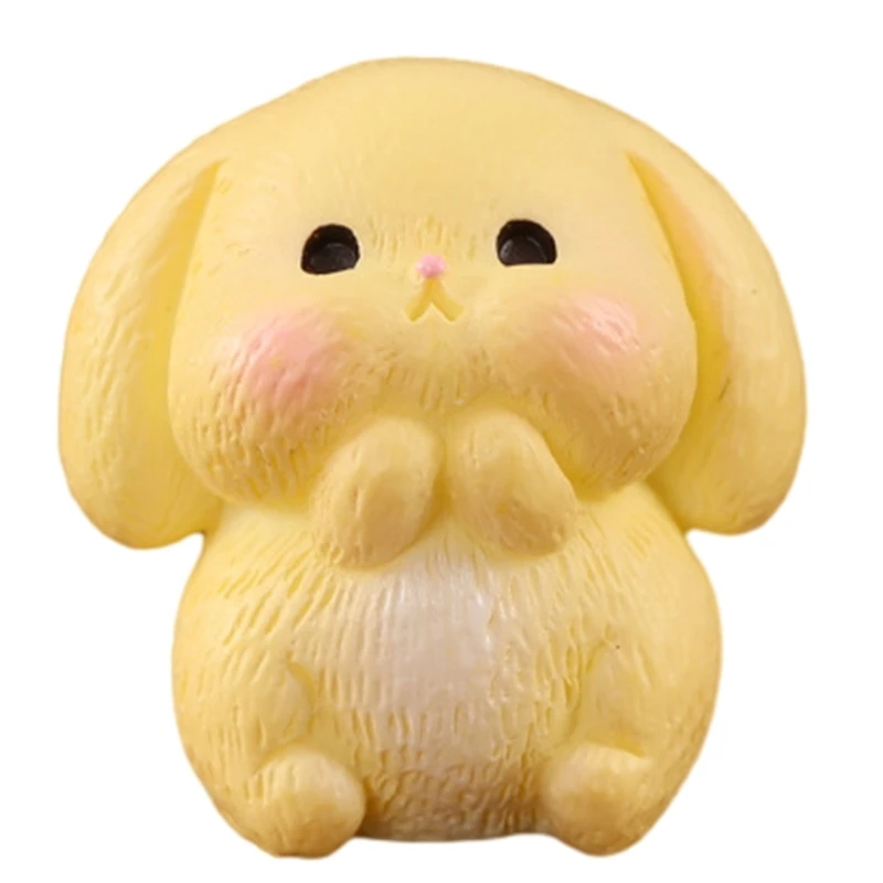 Playful Easter Rabbit Figurine Miniatures Resin Artwork for Holiday Display Dropsale