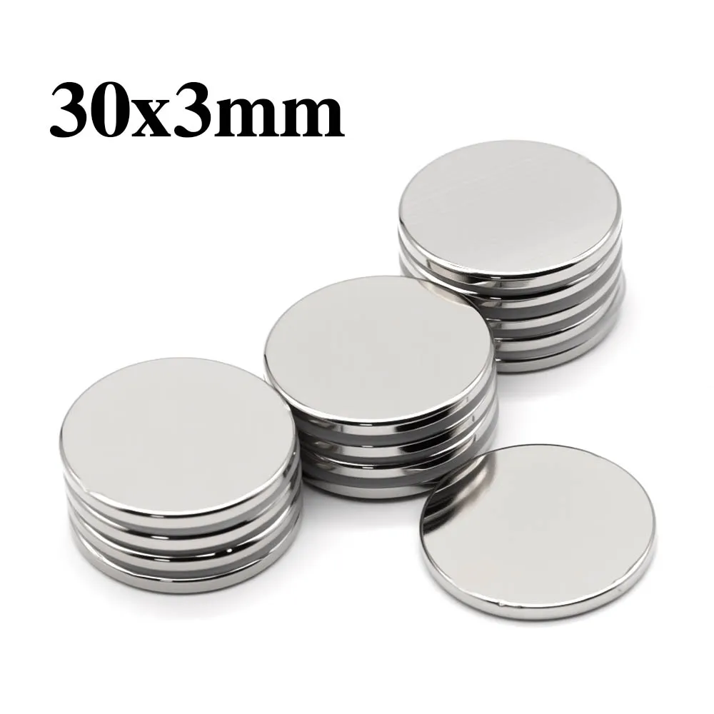 

30x3mm Super Powerful Round Magnet Neodymium Magnet NdfeB N35 Strong Permanent Magnetic imanes Refrigerator Magnet