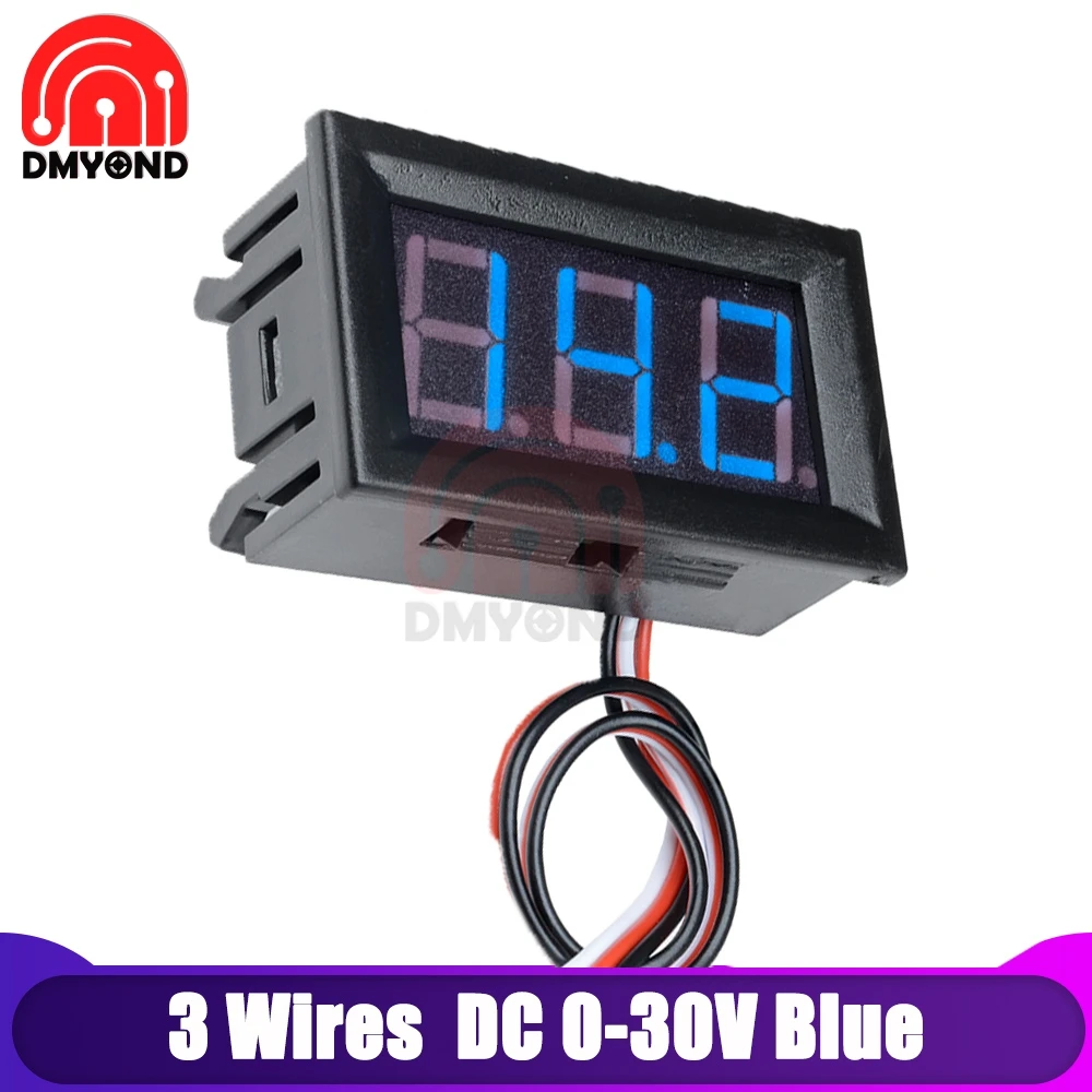 0.56 Inch DC LED Digital Voltmeter 0-100V Voltage 3 Wires Digital Ammeter Voltmeter Volt Panel Tester Meter For Motorcycle Car