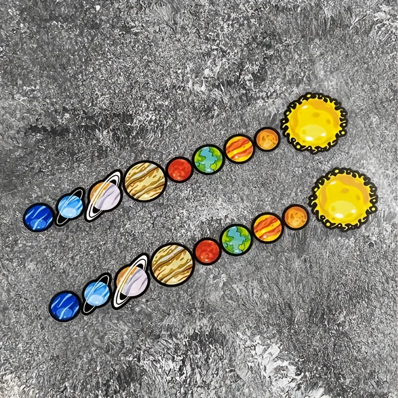 2PCS/SET Solar System Planet Bike Sticker, Waterproof Vinyl Decal for Bicycle Frame Handlebar image 6
