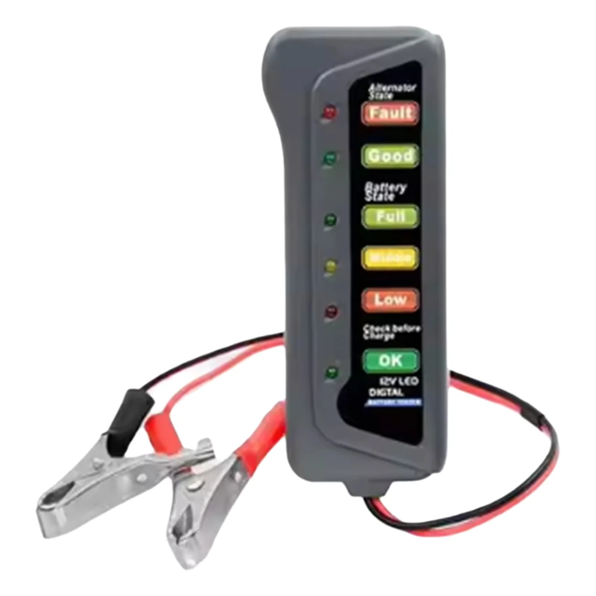 

ABNJ 12V Digital Battery Alternator Tester with 6 LED Lights Display Battery Testers with Brake Fluid Tester