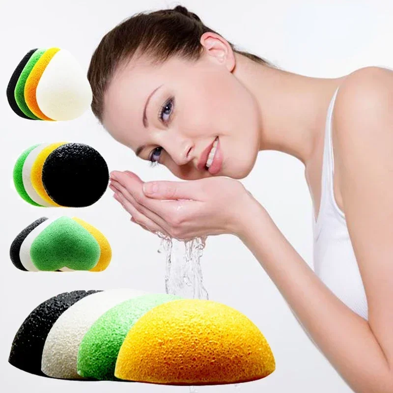 2pcs Exfoliator Cleanse Konjac Sponge Natural Konjac Konnyaku Puff Face Wash Cleaning Sponge Esponja Maquiagem Makeup Konjac