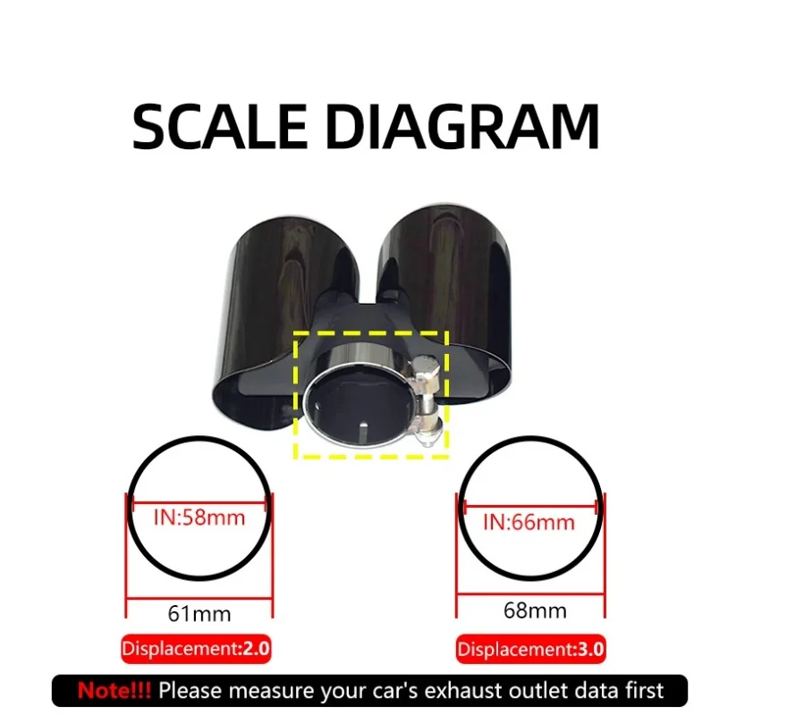 For 2020-2024 Land Rover Defender 90/110 Black Stainless Steel Round Exhaust Pipe Muffler Nozzle