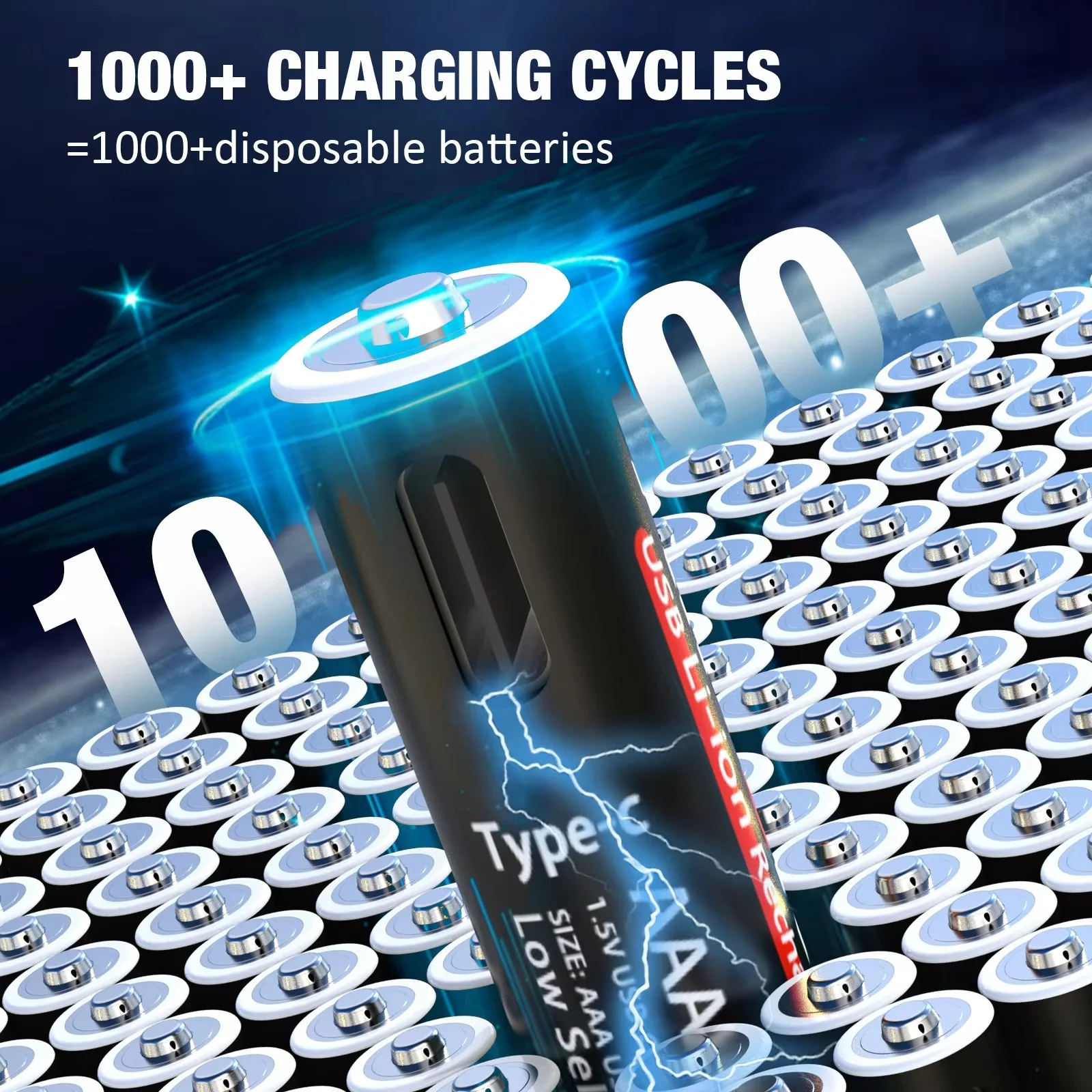 AIPEKE 1.5 فولت Aa بطاريات قابلة للشحن 3300mWh و1.5 فولت Aaa 1000mWh بطارية ليثيوم USB نوع-C منفذ شحن يمكن إعادة استخدامها 1200 مرة