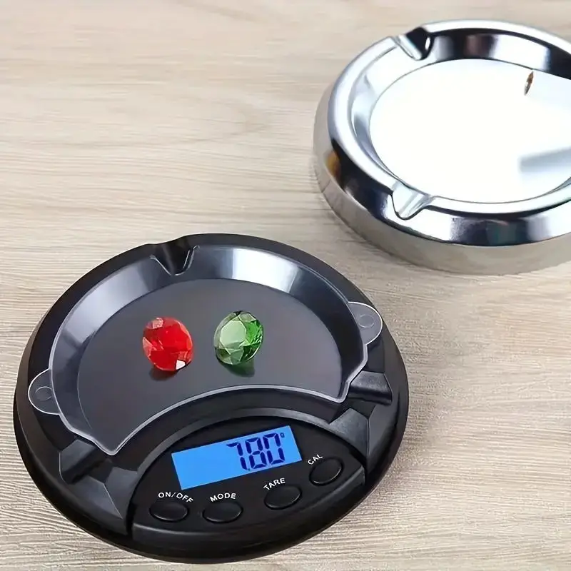 Electronic Digital Pocket Scale Ashtray Jewelry Gold Diamond Food Tea Weighing LCD Display With Blue Backlight Portable Scales