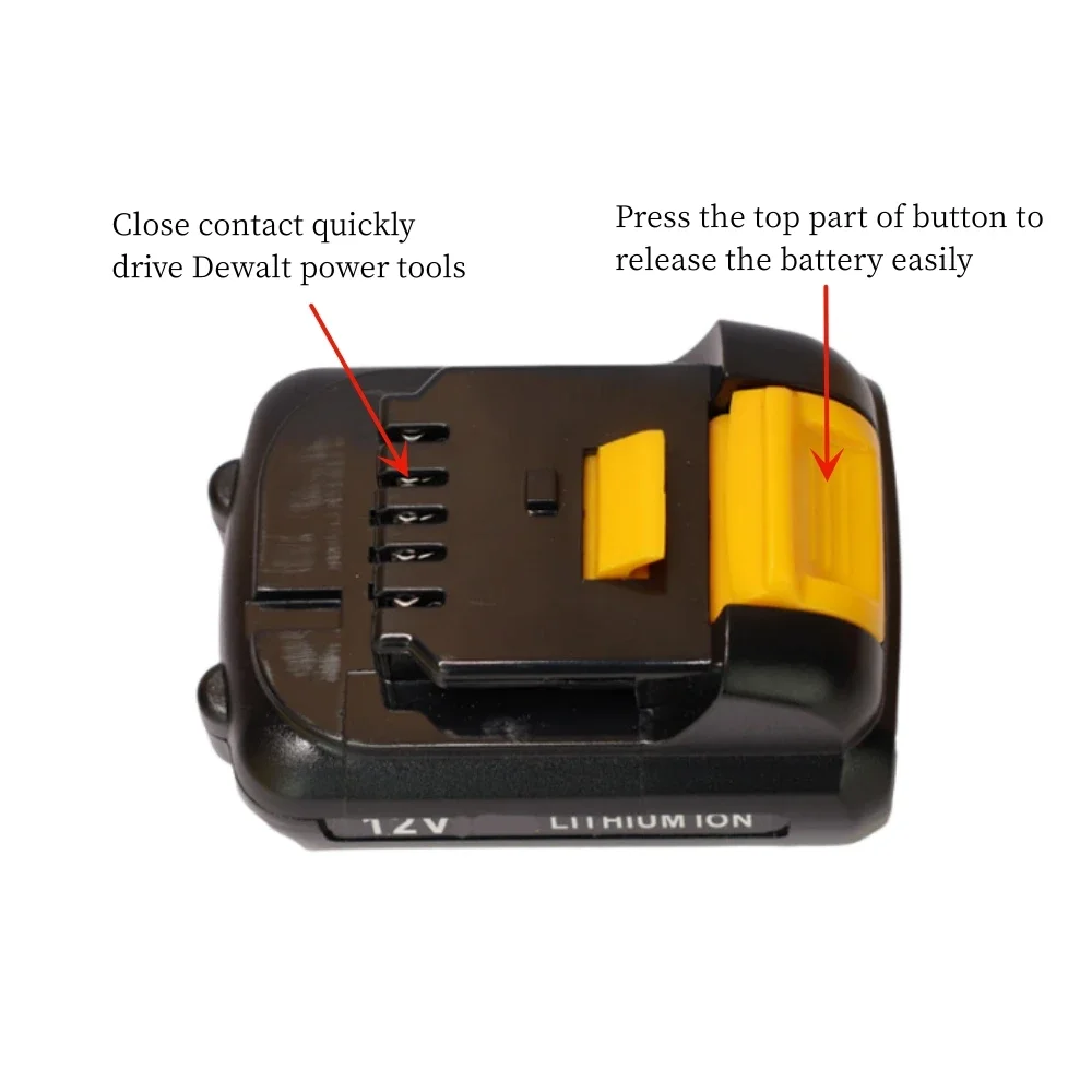 5000mAh 12V Volt Max Lithium Ion Battery Replacement for DeWalt DCB120 DCB123 DCB122 DCB127 DCB124 DCB121 Rechargeable Batteries