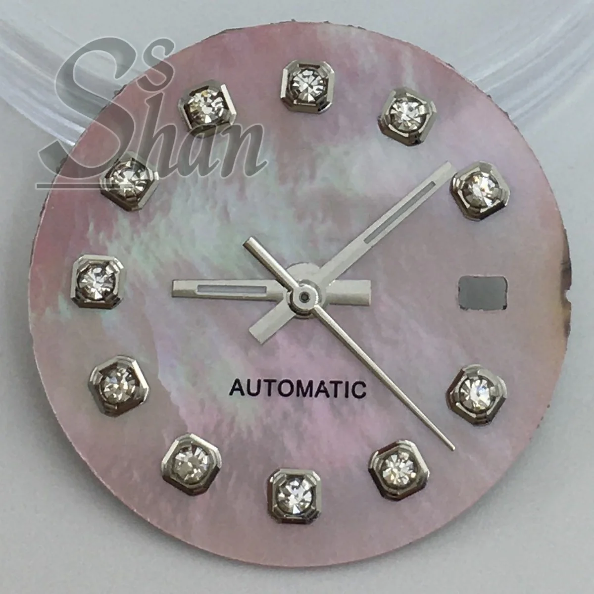 20.5mm pearl shell dial and hands gold and silver rose gold diamond index dial suitable for ladies' NH05 automatic movement