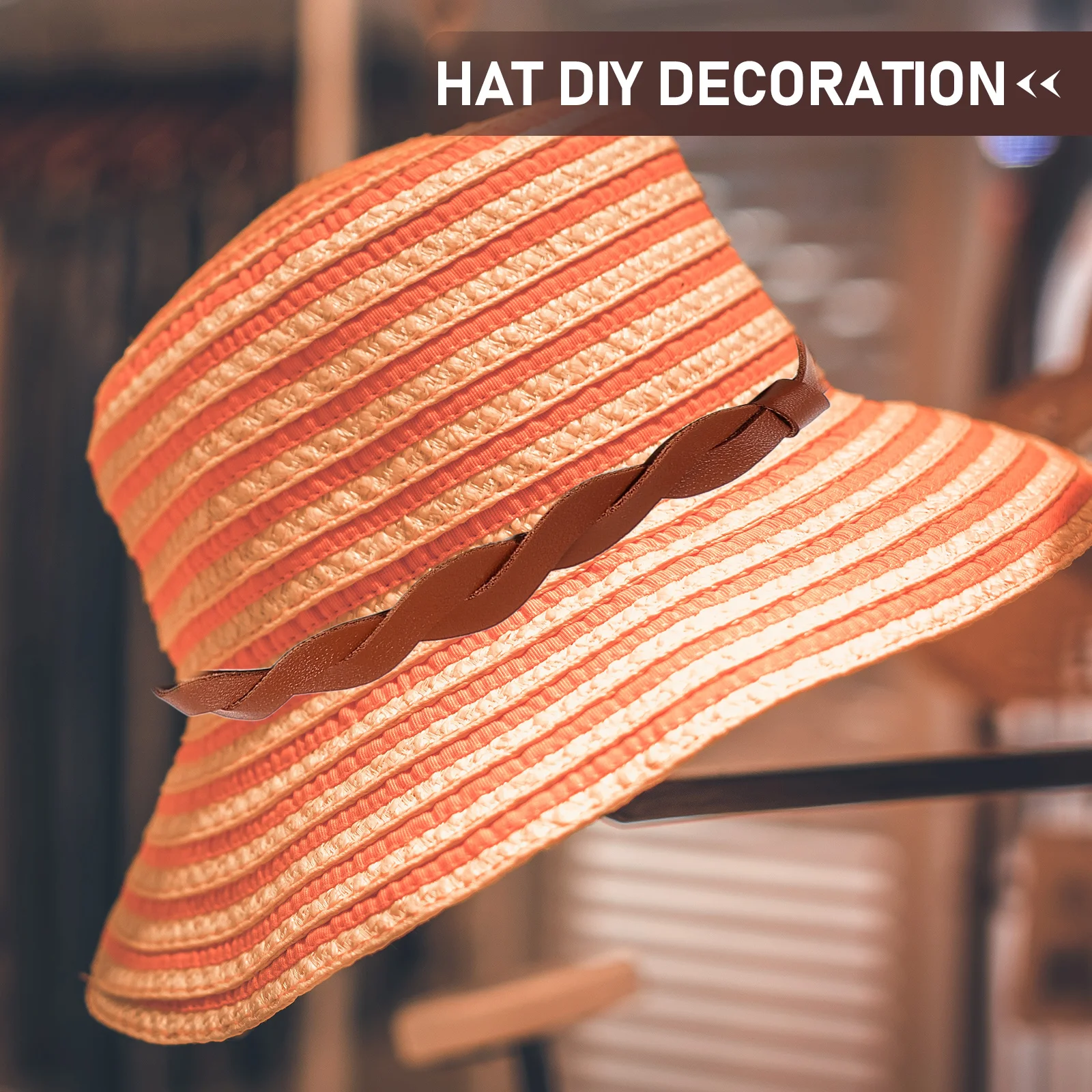 

4 pcs Hat Bands Strap for Women Men Decorative Trim Belts Different Styles Polyester Fiber Straw Cap Diy