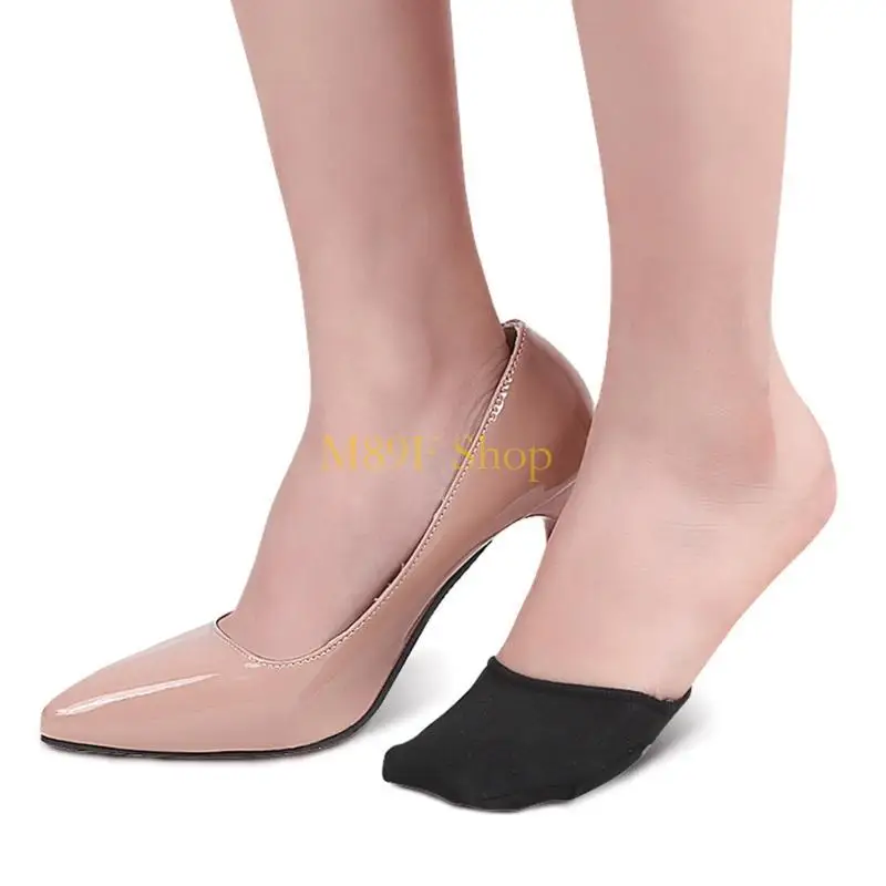 M89F Toe Cover with Padding Toe Toppers Liner Socks Silicone Forefoot Pad Insoles Women Highs Heel Shoes Foot Blister Care