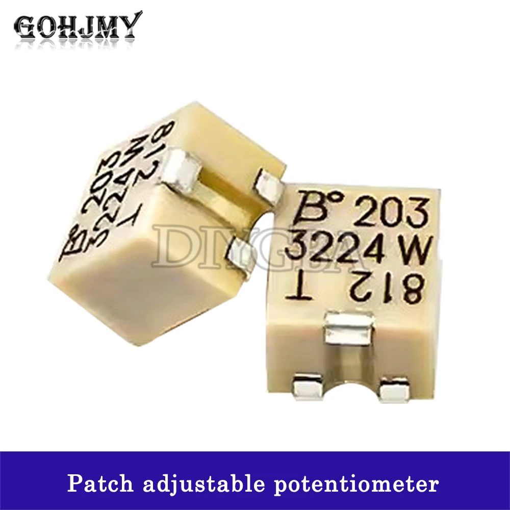 10PCS 3224W SMD Precision Trimmer Potentiometer adjustable resistance 100R 200R 500R 1K 2K 5K 10K 20K 50K 100K 200K 500K 1M