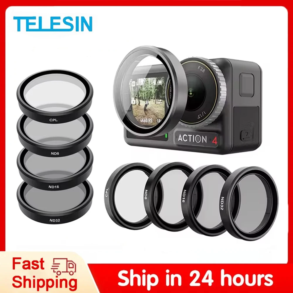 TELESIN CPL ND8 ND16 ND32 Lens Filter Set Aluminium Alloy Frame for DJI OSMO Action 3 4 5Pro ND CPL Lens Filter For DJI 3 4 5pro